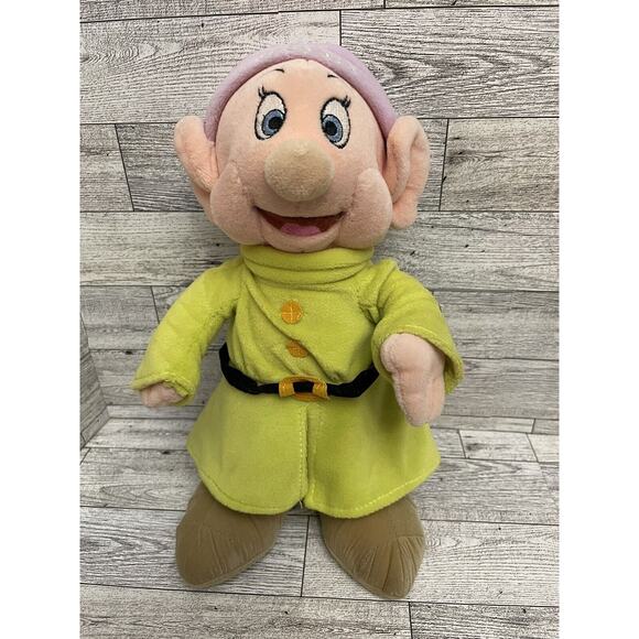 Disney Store Dopey Seven Dwarfs Snow White Plush 11" Soft Doll Toy Stands - Picture 1 of 5